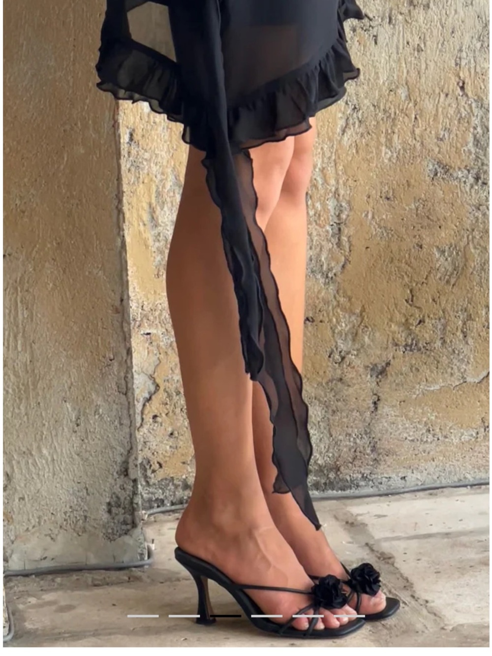 Motel Rocks Black Ruffle Halter Mini Dress - Picture 5 of 10